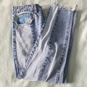 Two-Toned High-Waisted Mom Jeans